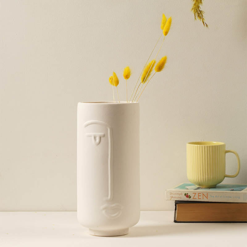 Ada Face Vase - White