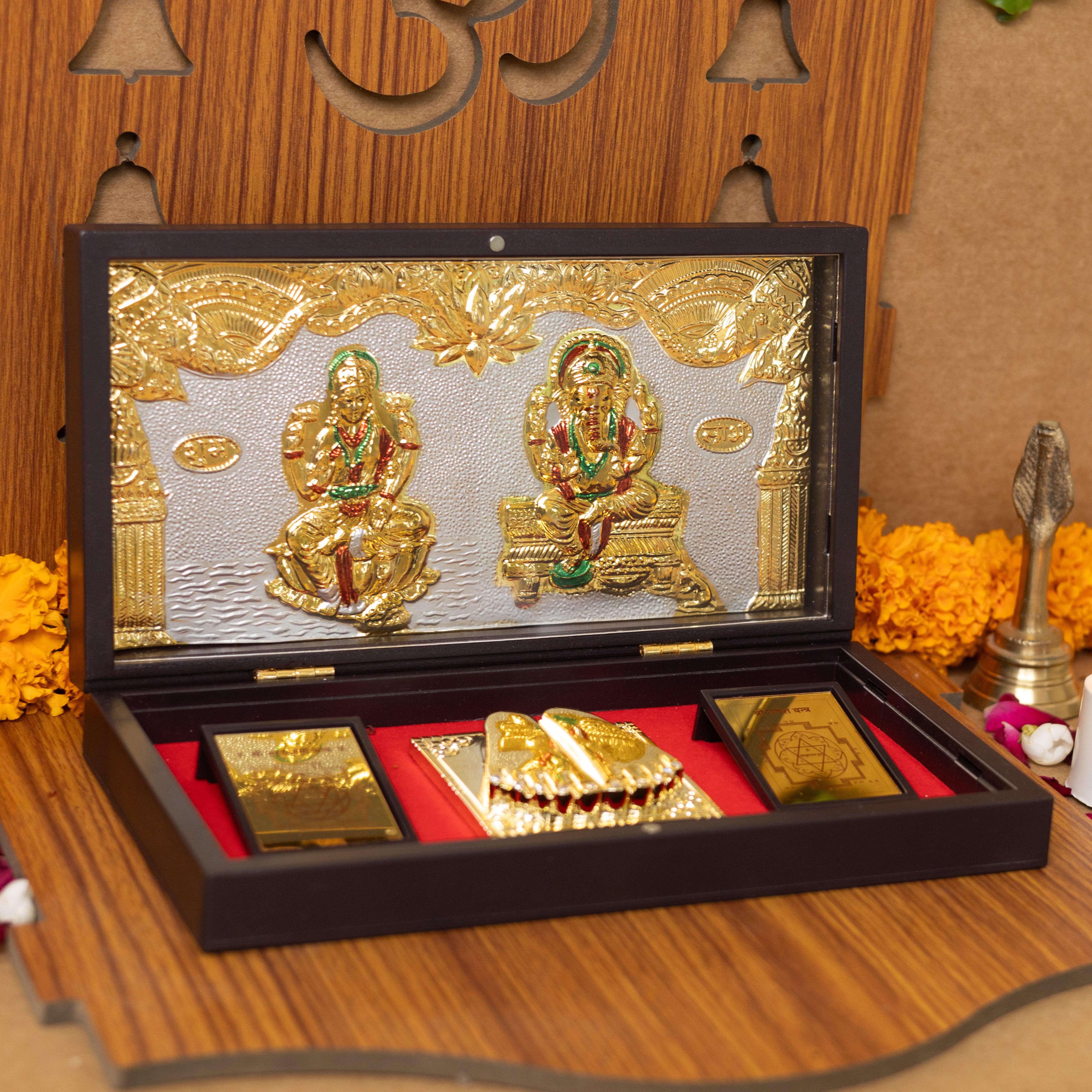 Lord Ganesh Lakshmi Pocket Temple (24 Karat Gold Coated)