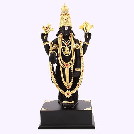 Craftemporio Gold Plated Lord Tirupati Bajali Venkateshwar Idol Statue