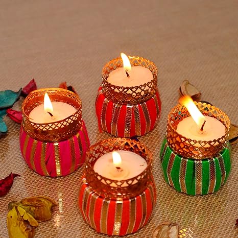 Craftemporio Tom Tom Tealight Drum Shaped Tea Light Candle for Diwali Decoration