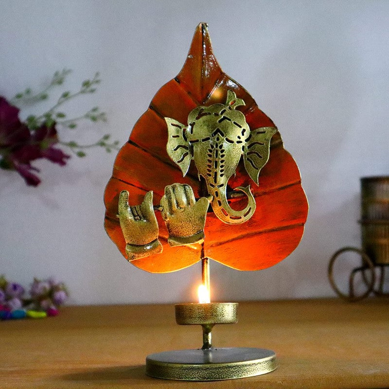 Patta Tea Light Ganesh – Orange