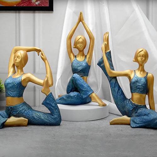 Lady Yoga Poses Statue