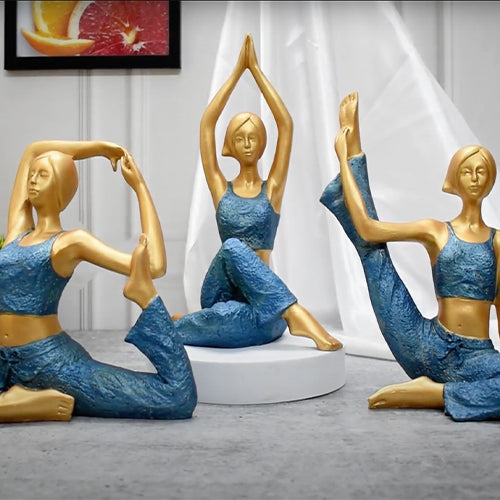 Lady Yoga Poses Statue