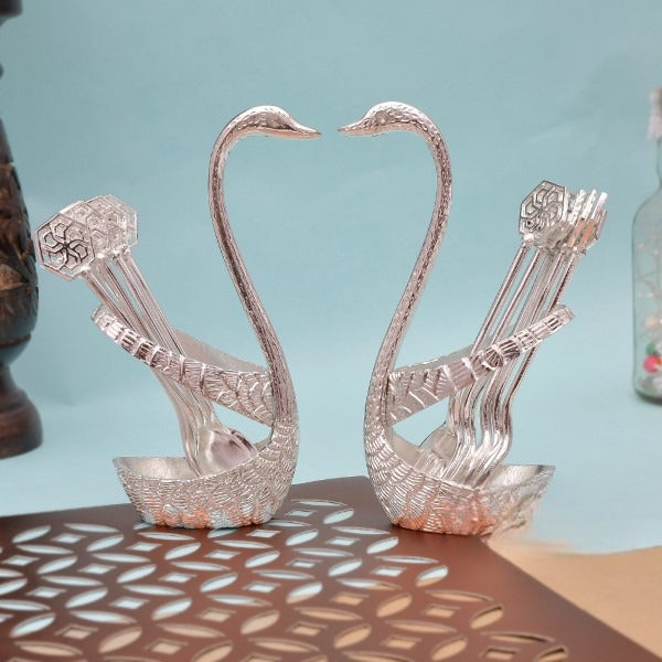 Swan Tissue Holder – Silver Pair of two