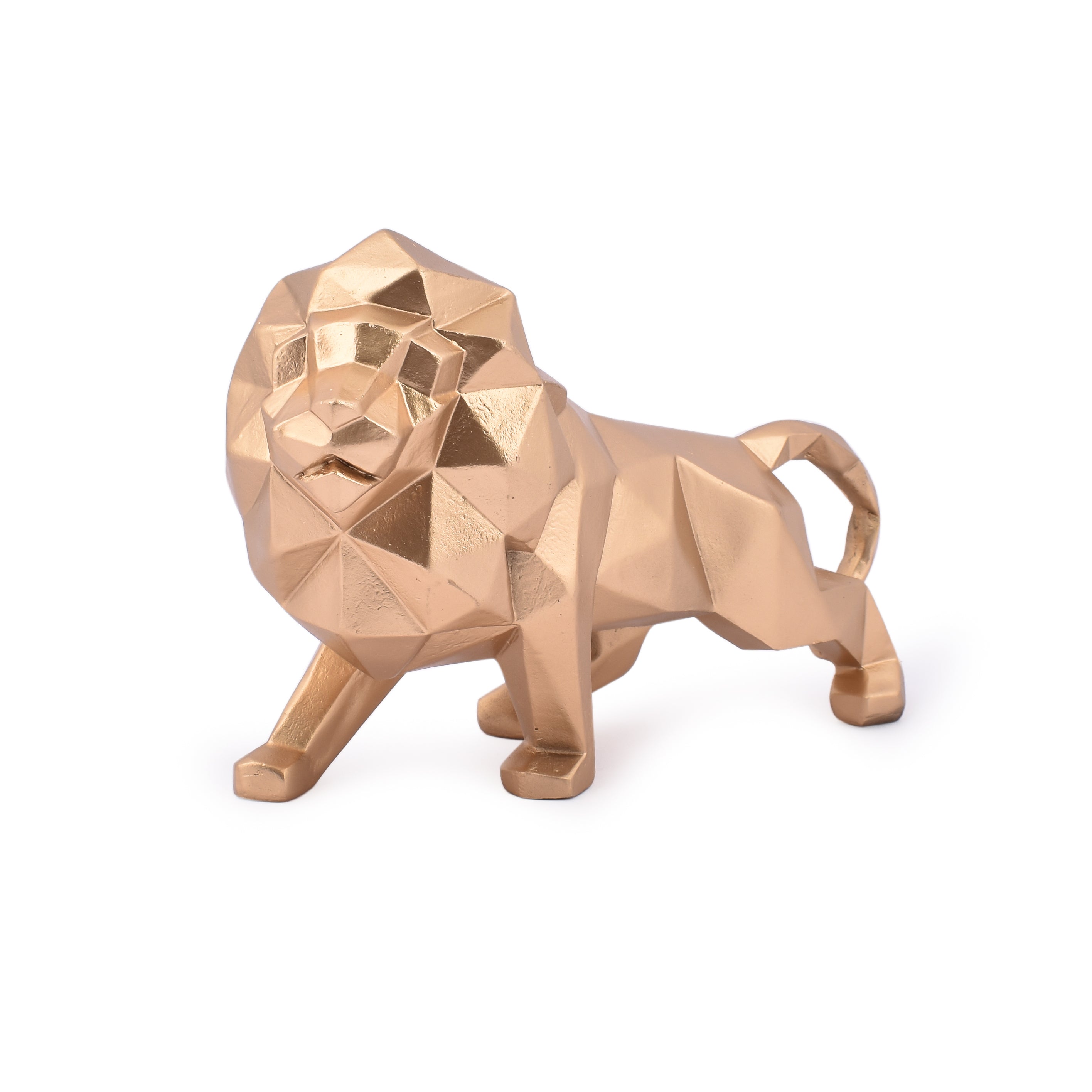Geometric Animal Showpiece Of Golden Lion