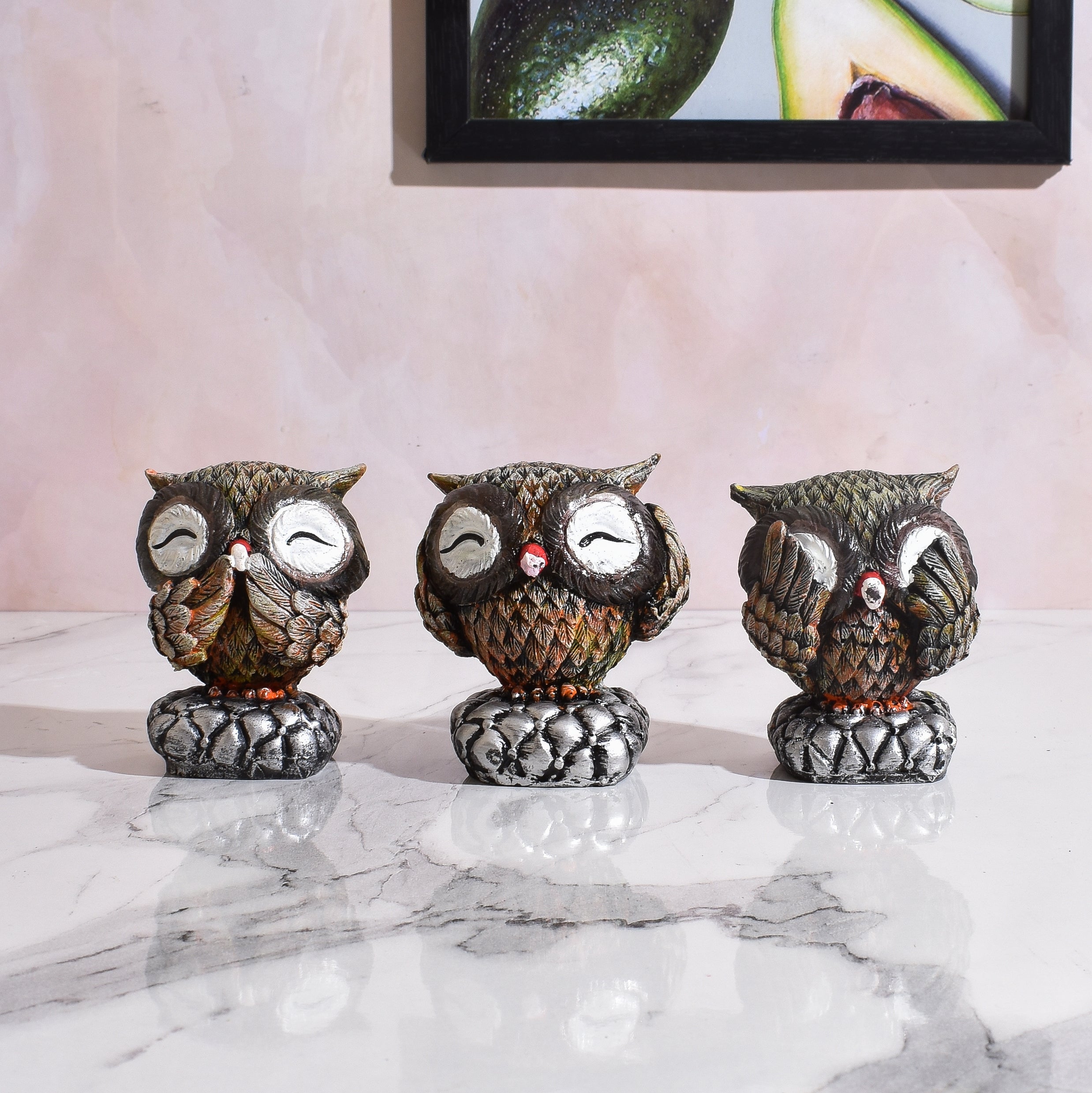 Set of 3 Owl Showpiece
