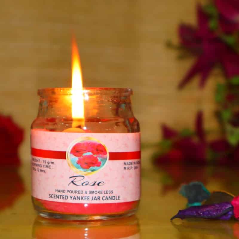 Rose Aroma Jar Candle – Soothing Fragrance