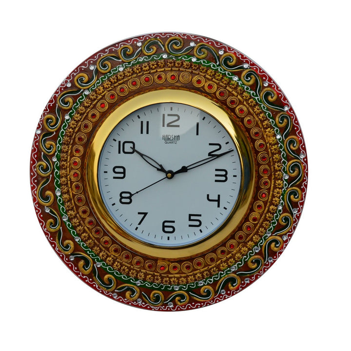 Papier-Mache Kundan Studded Handcrafted Wall Clock
