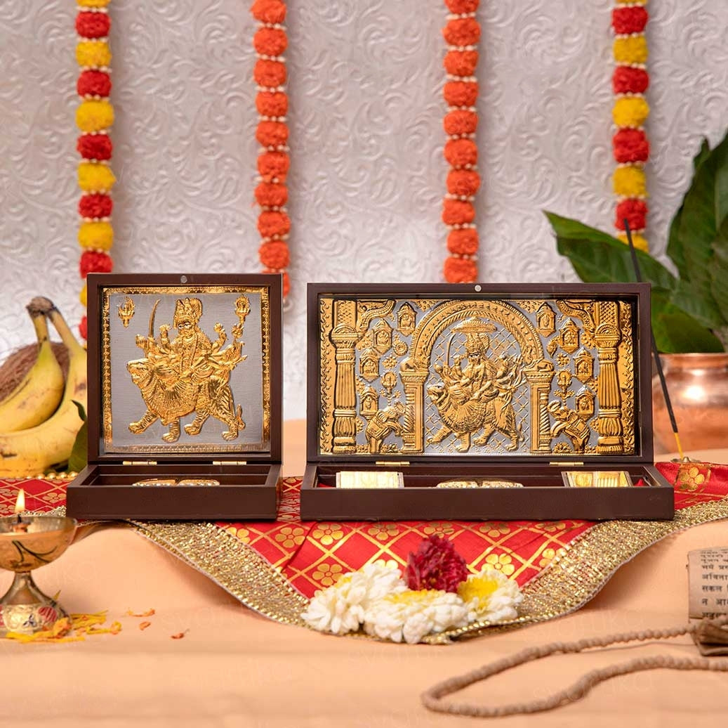 Craftemporio Nav Durga Pocket Temple (24 Karat Gold Coated)