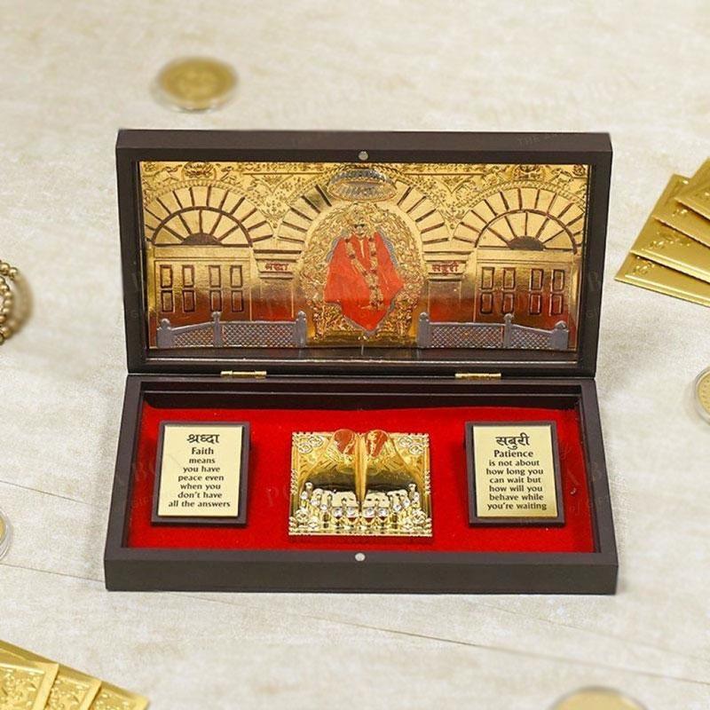 Craftemporio Sai Baba Pocket Temple (24 Karat Gold Coated)