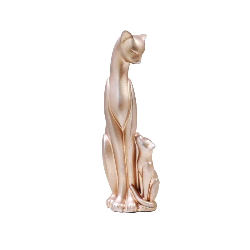 Golden Twin Cat Figurine