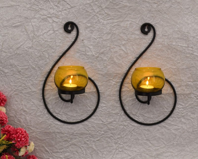 Craftemporio Metal Wall Tealight Candle Holders – Set of 2
