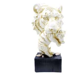 Lion and Cub Showpiece – White