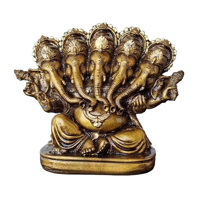 Craftemporio Panchamukhi Ganesha God Ganesh Ganpati Idol Figurine for Home Office